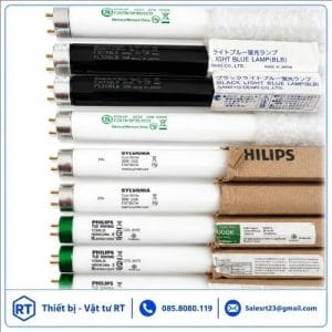 Bóng đèn tủ so màu TILO gồm các nguồn sáng D65, TL84, CWF, UV, TL83 tiêu chuẩn quốc tế, hỗ trợ kiểm tra màu sắc chính xác trong sản xuất và QC.