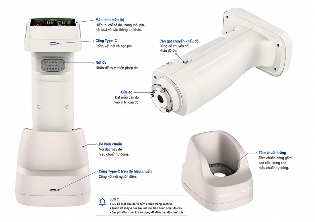 Thiết bị kiểm tra mật độ màu DS700C Series là máy đo màu quang phổ chuyên nghiệp của CHNSpec, hỗ trợ đo mật độ màu CMYK, sai lệch màu ΔE, độ trắng, độ vàng và nhiều chỉ số màu sắc khác. Thiết bị có độ chính xác cao, kết nối USB và Bluetooth, phù hợp cho ngành in ấn, bao bì, nhựa, sơn, dệt may và kiểm soát chất lượng màu trong sản xuất công nghiệp.