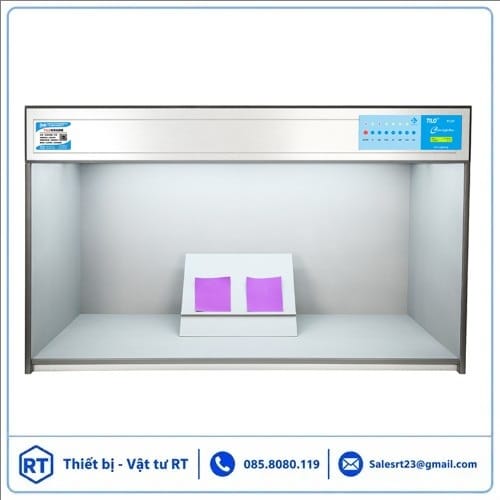 Tủ so màu cỡ lớn TILO P120 với 6 nguồn sáng tiêu chuẩn D65, TL84, CWF, F/A, UV, TL83 giúp đánh giá màu sắc chính xác cho mẫu kích thước lớn.