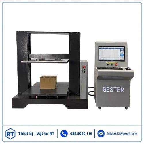 Máy kiểm tra độ nén thùng carton GT-N02B Máy kiểm tra độ nén thùng carton GT-N02B với hệ thống bàn ép và màn hình điều khiển máy tính, dùng để kiểm tra khả năng chịu lực nén của thùng carton và bao bì.